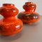 Vases Fat Lava en Poterie Orange de Spara Ceramic, Allemagne, 1970s, Set de 2 11