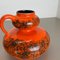 Orangefarbene Fat Lava Keramikvasen von Spara Ceramic, 1970er, 2er Set 16