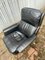 Italian Black Leather Swivel Chair, Image 11