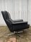 Italian Black Leather Swivel Chair 2