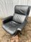 Italian Black Leather Swivel Chair 6