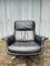 Italian Black Leather Swivel Chair, Image 1