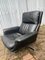 Italian Black Leather Swivel Chair 4