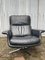 Italian Black Leather Swivel Chair, Image 16