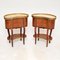 Antique French Marble Top Kidney Side Tables, Set of 2 1