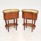 Tables d'Appoint Antiques avec Plateau en Marbre, France, Set de 2 1