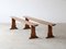 Provincial Cherry Wood Benches, Set of 2 1