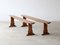 Provincial Cherry Wood Benches, Set of 2, Image 1