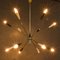 Lámpara de techo Sputnik italiana de latón, años 60, Imagen 3