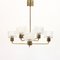 Swedish Brass Chandelier with Glass Shades, 1960s, Image 4
