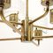 Swedish Brass Chandelier with Glass Shades, 1960s 8