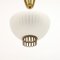 Scandinavian Frosted Glass & Brass Ceiling Lamp, 1950s 5