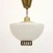 Scandinavian Frosted Glass & Brass Ceiling Lamp, 1950s 3