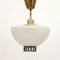 Skandinavische Deckenlampe aus Milchglas & Messing, 1950er 3
