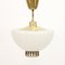 Scandinavian Frosted Glass & Brass Ceiling Lamp, 1950s 2