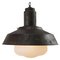 Vintage Industrial Brown Rust Metal Frosted Glass Pendant Light 2