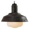 Vintage Industrial Brown Rust Metal Frosted Glass Pendant Light, Image 2