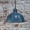 Blau emaillierte industrielle Vintage Fabriklampe 4
