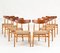 Danish CH23 Beech Teak Dining Chairs by Hans Wegner for Carl Hansen & Søn, 1950s, Set of 8, Image 2