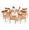 Danish CH23 Beech Teak Dining Chairs by Hans Wegner for Carl Hansen & Søn, 1950s, Set of 8 3