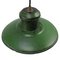 Vintage Industrial Green Enamel & Opaline Glass Pendant Light 3