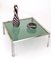 Postmodern Italian Steel Coffee Table with a Square Smoked Glass Top, Image 3