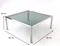 Tavolino da caffè postmoderno in acciaio con ripiano quadrato in vetro fumé, Immagine 11