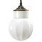 Lámpara colgante industrial vintage de porcelana blanca y vidrio opalino, Imagen 1