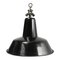 Vintage Dutch Industrial Black Enamel Hanging Lamp 1