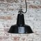 Vintage Dutch Industrial Black Enamel Hanging Lamp 4