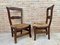 Französische Mid-Century Stühle aus Eiche & Binse mit Sitzen aus Naturfaser, 2er Set 3