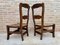 Mid-Century French Oak and Rush Chairs with Natural Fibers Seats, Set of 2 4