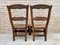 Mid-Century French Oak and Rush Chairs with Natural Fibers Seats, Set of 2 5