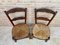 Mid-Century French Oak and Rush Chairs with Natural Fibers Seats, Set of 2 7