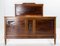 French Art Deco Carved Iroko Bed, 1930s 1