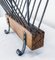 French Magazine Rack in Wrought Iron and Oak, 1960s, Image 6