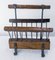French Magazine Rack in Wrought Iron and Oak, 1960s, Image 2