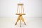 Mid-Century Wood Revolving Chair, Czechoslovakia, 1970s, Image 2