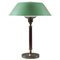 Mid-Century Swedish Table Lamp in Brass, Glass and Leather 1