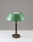 Mid-Century Swedish Table Lamp in Brass, Glass and Leather 2