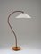 Art Deco Swedish Floor Lamp in Brass and Paper Cord Webbing 3