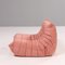 Togo Pink Armchair and Footstool by Michel Ducaroy for Ligne Roset, Set of 2 3