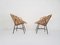 Rattan & Metal Lounge Chair from Rohe Noordwolde, The Netherlands, 1950s, Set of 2 2