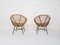 Rattan & Metal Lounge Chair from Rohe Noordwolde, The Netherlands, 1950s, Set of 2 5