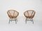 Rattan & Metall Sessel von Rohe Noordwolde, Niederlande, 1950er, 2er Set 5