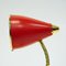 Norwegische Rote Schreibtischlampe aus Messing & Metall, 1950er 10