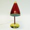 Norwegian Red Desk Lamp in Brass and Metal, 1950s 5