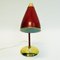 Norwegische Rote Schreibtischlampe aus Messing & Metall, 1950er 5