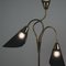 Mid-Century Stehlampe mit Drei Schwanenhals-Details aus Messing & schwarzem Stoff, 1950er 13