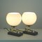 Mid-Century Swedish Marble, Opaline & Brass Table Lamps, 1940s, Set of 2 5